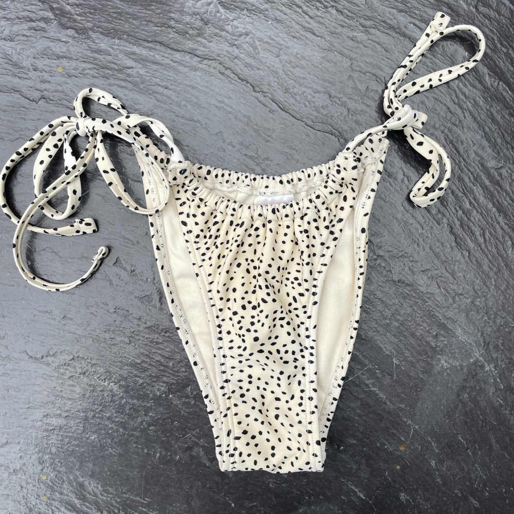 White cheetah bikini bottoms